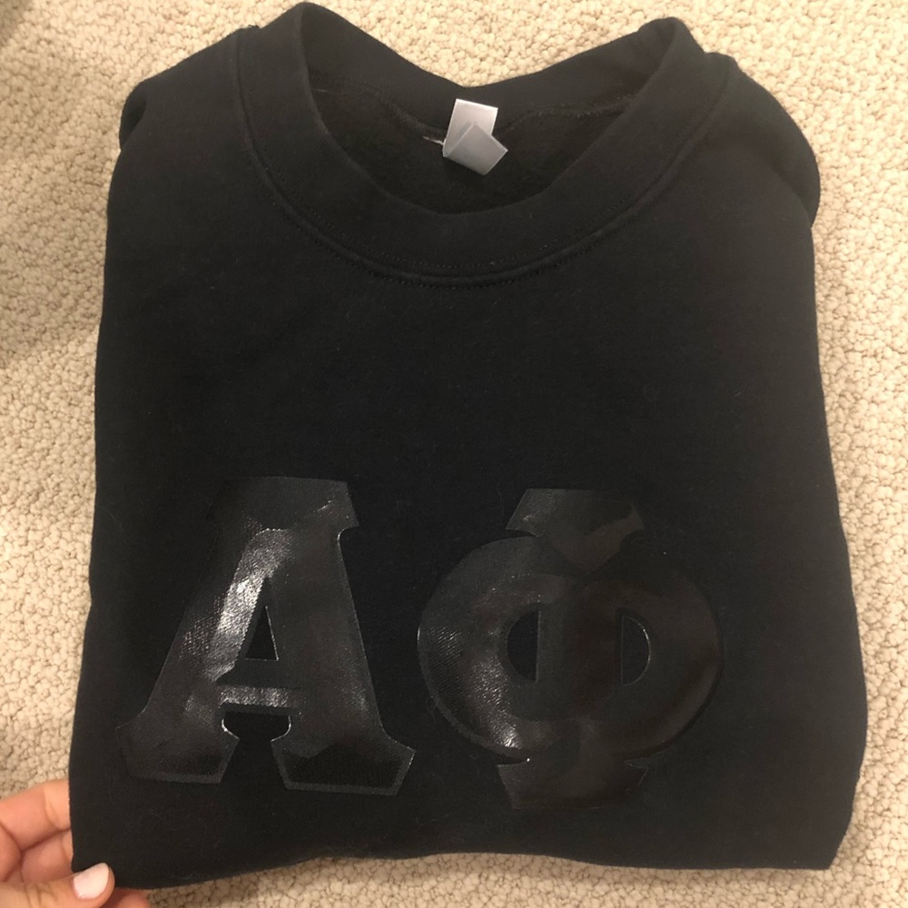 Black alpha phi crew neck